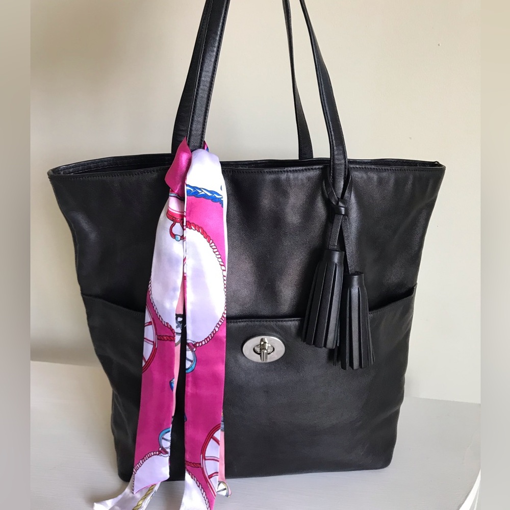 Coach Legacy Turnlock Leather Tote Bag